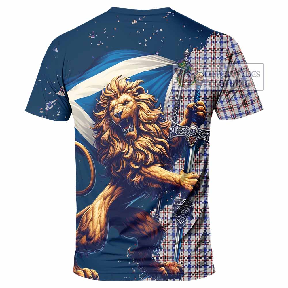 Tartan Vibes Clothing Boswell Tartan Family Crest T-Shirt with Scottish Majestic Lion