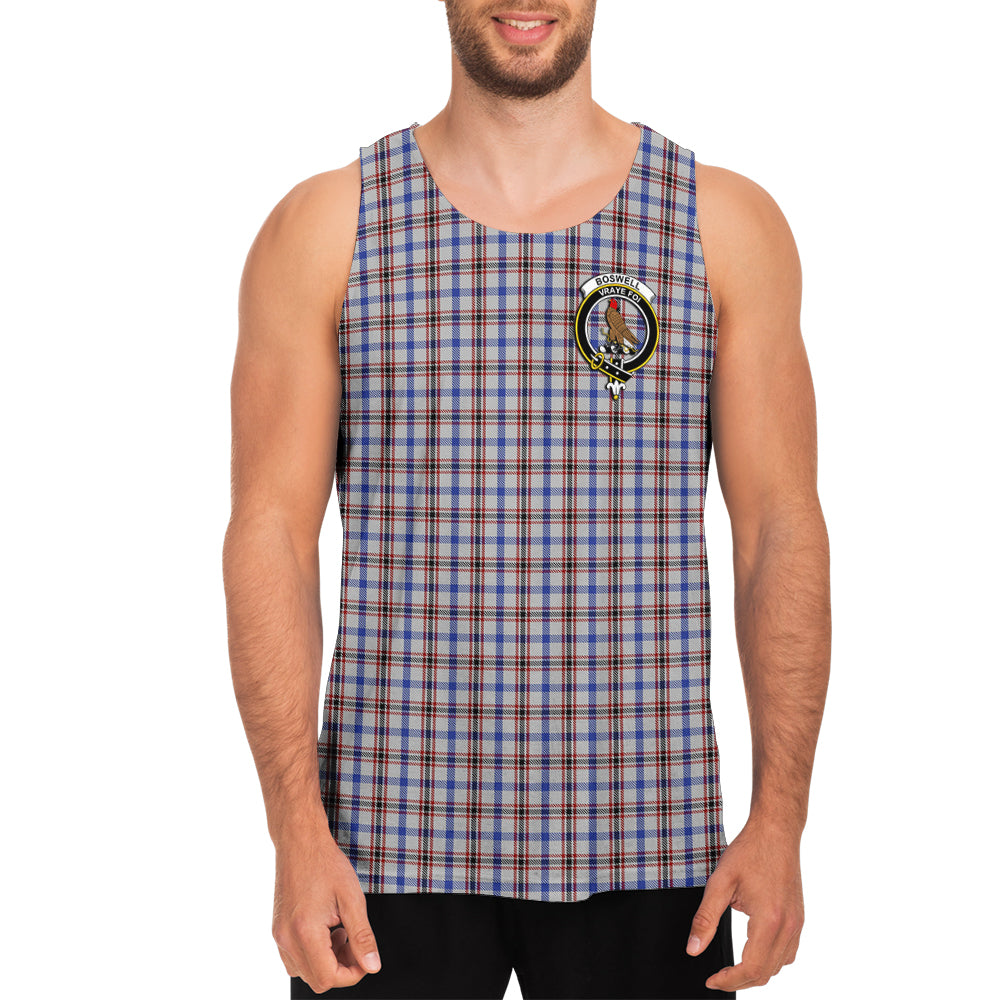 Boswell Tartan Mens Tank Top with Family Crest - Tartanvibesclothing