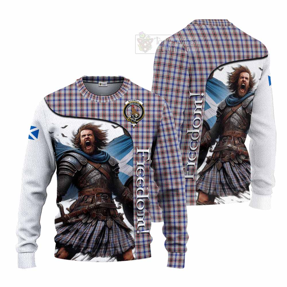 Tartan Vibes Clothing Boswell Crest Tartan Knitted Sweater Inspired by the Freedom of Scottish Warrior