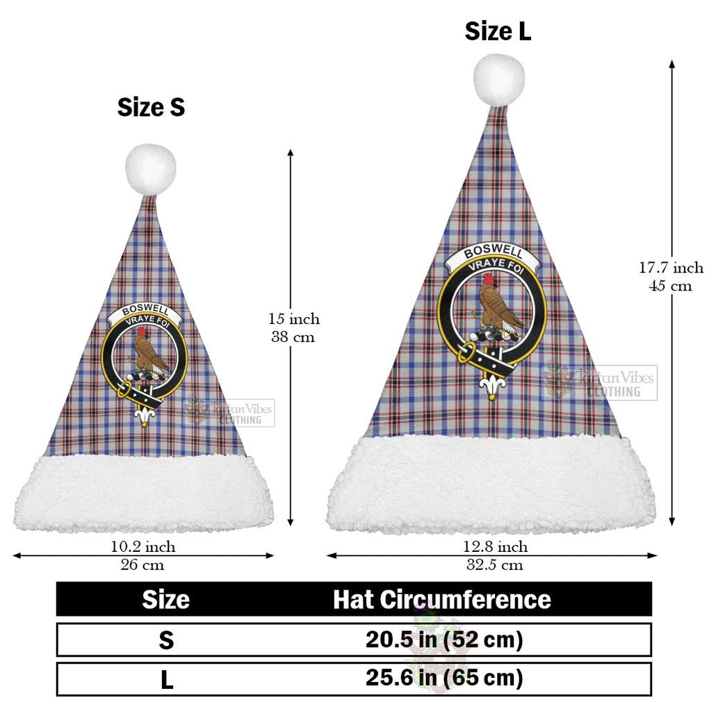 Tartan Vibes Clothing Boswell Tartan Christmas Santa Hats with Family Crest