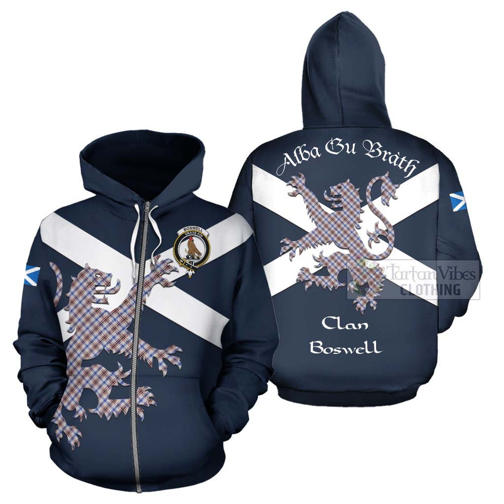 Tartan Vibes Clothing Boswell Tartan Lion Rampant Hoodie – Proudly Display Your Heritage with Alba Gu Brath and Clan Name