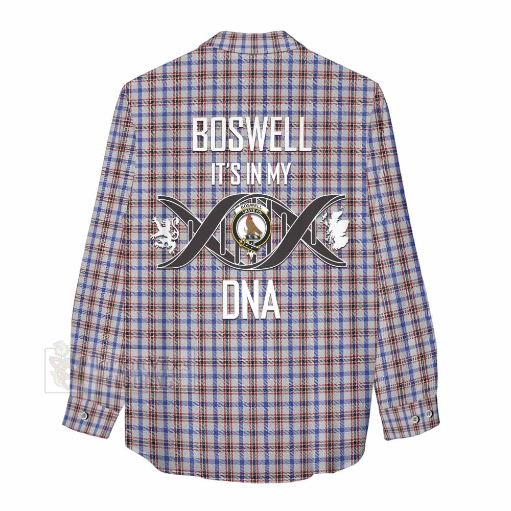 Tartan Vibes Clothing Boswell Tartan Women's Casual Shirt with Family Crest DNA In Me Style