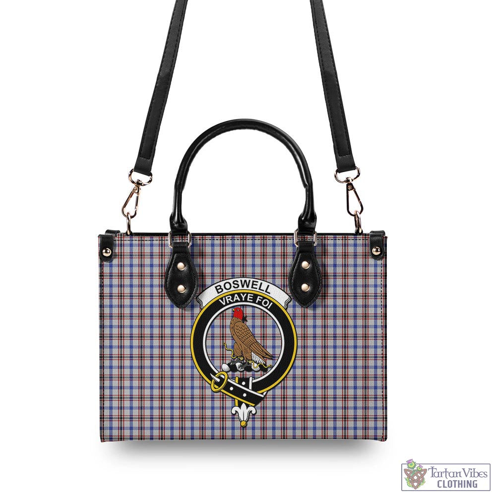 Tartan Vibes Clothing Boswell Tartan Luxury Leather Handbags with Family Crest