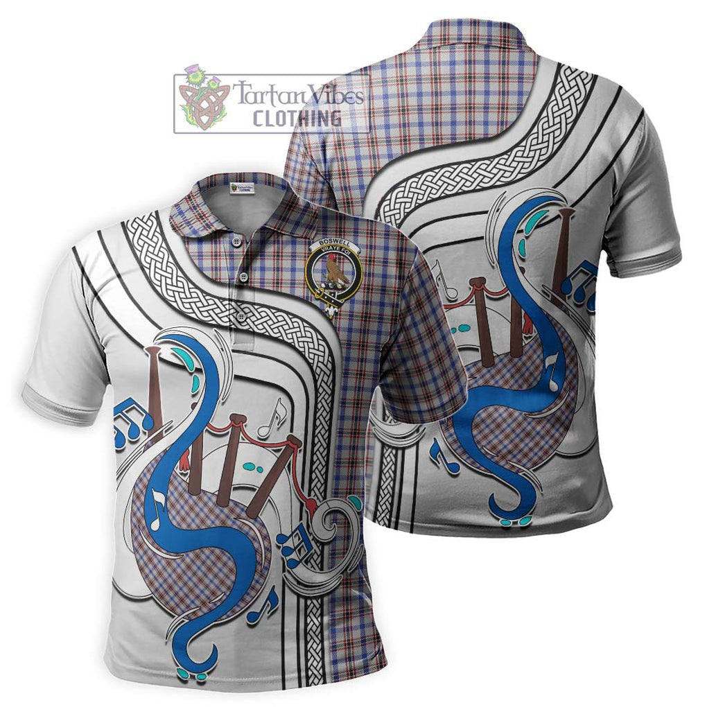 Tartan Vibes Clothing Boswell Tartan Polo Shirt with Epic Bagpipe Style