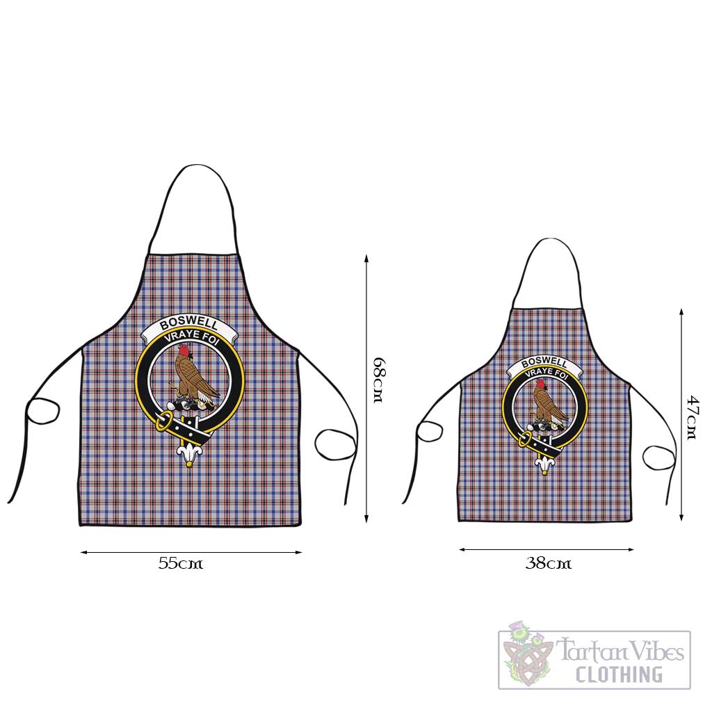 Boswell Tartan Apron with Family Crest Black L 55x68 cm - Tartan Vibes Clothing