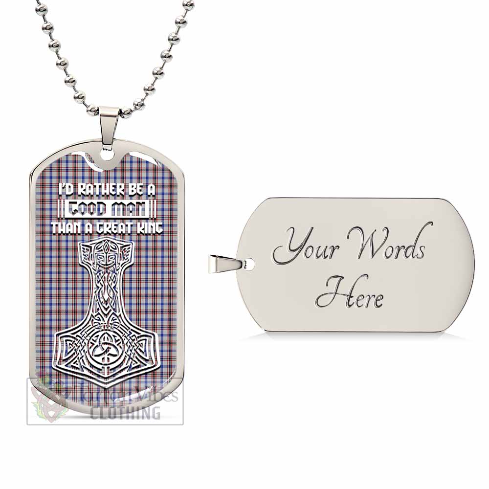 Tartan Vibes Clothing Boswell Tartan Dog Tag Necklace Viking Mjolnir Style