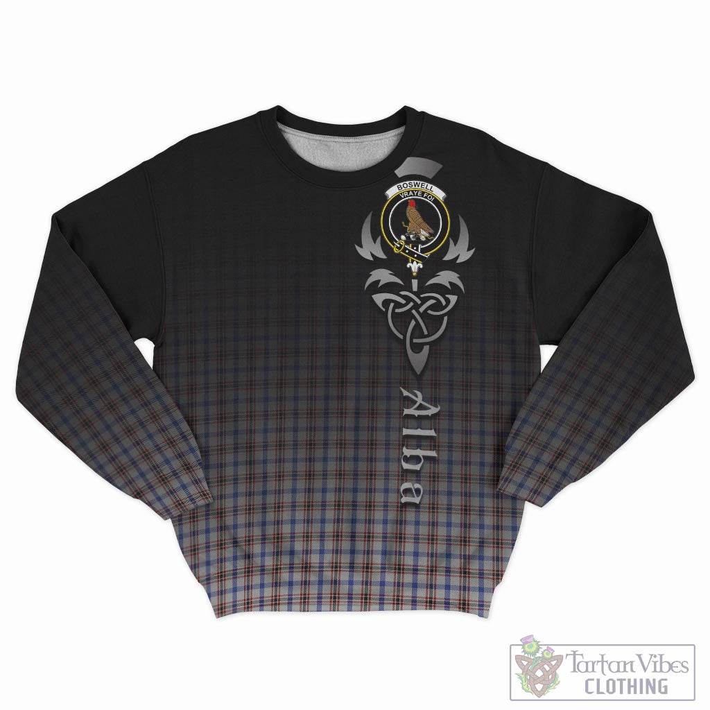 Tartan Vibes Clothing Boswell Tartan Sweatshirt Featuring Alba Gu Brath Family Crest Celtic Inspired