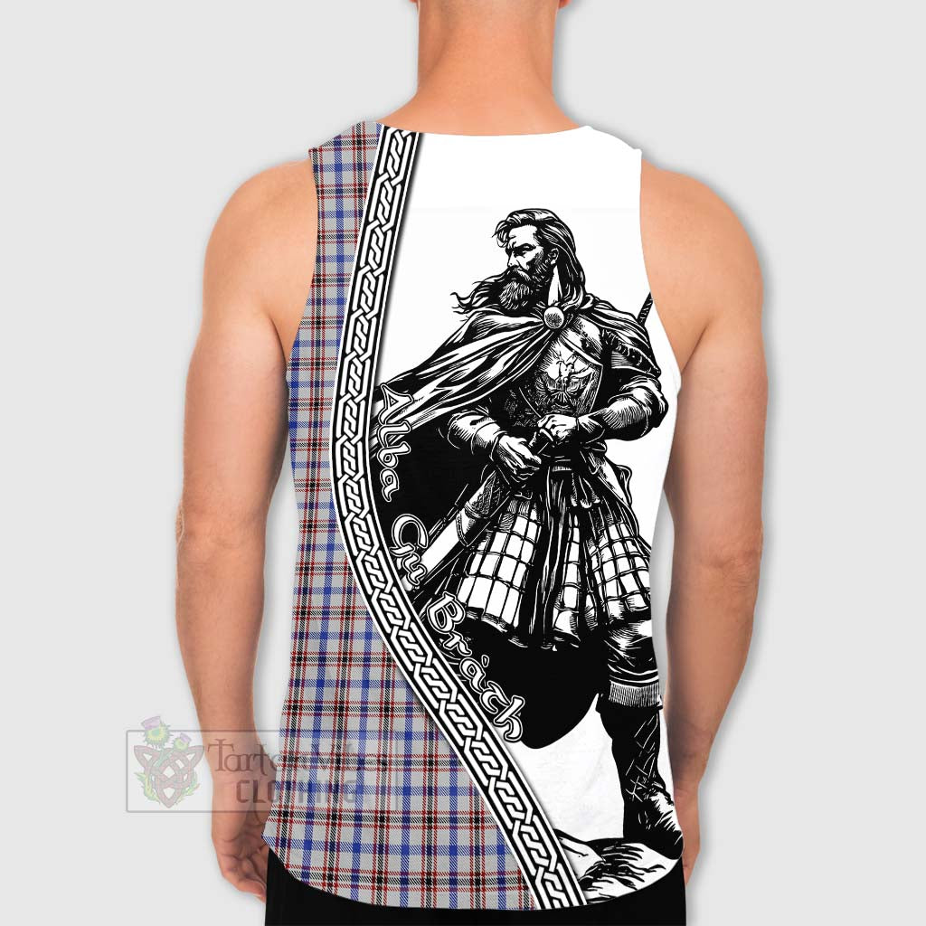 Tartan Vibes Clothing Boswell Tartan Clan Crest Men's Tank Top with Highlander Warrior Celtic Style