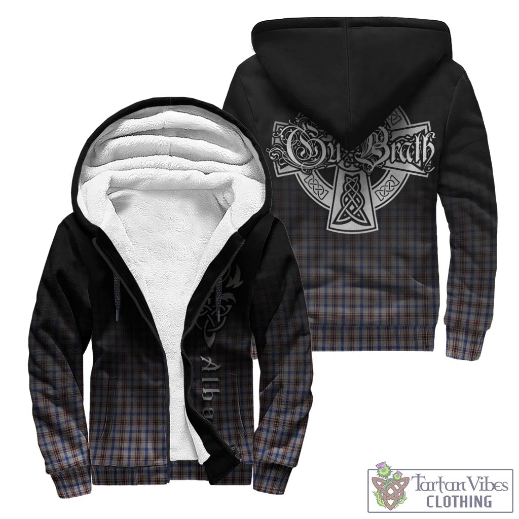 Tartan Vibes Clothing Boswell Tartan Sherpa Hoodie Featuring Alba Gu Brath Family Crest Celtic Inspired