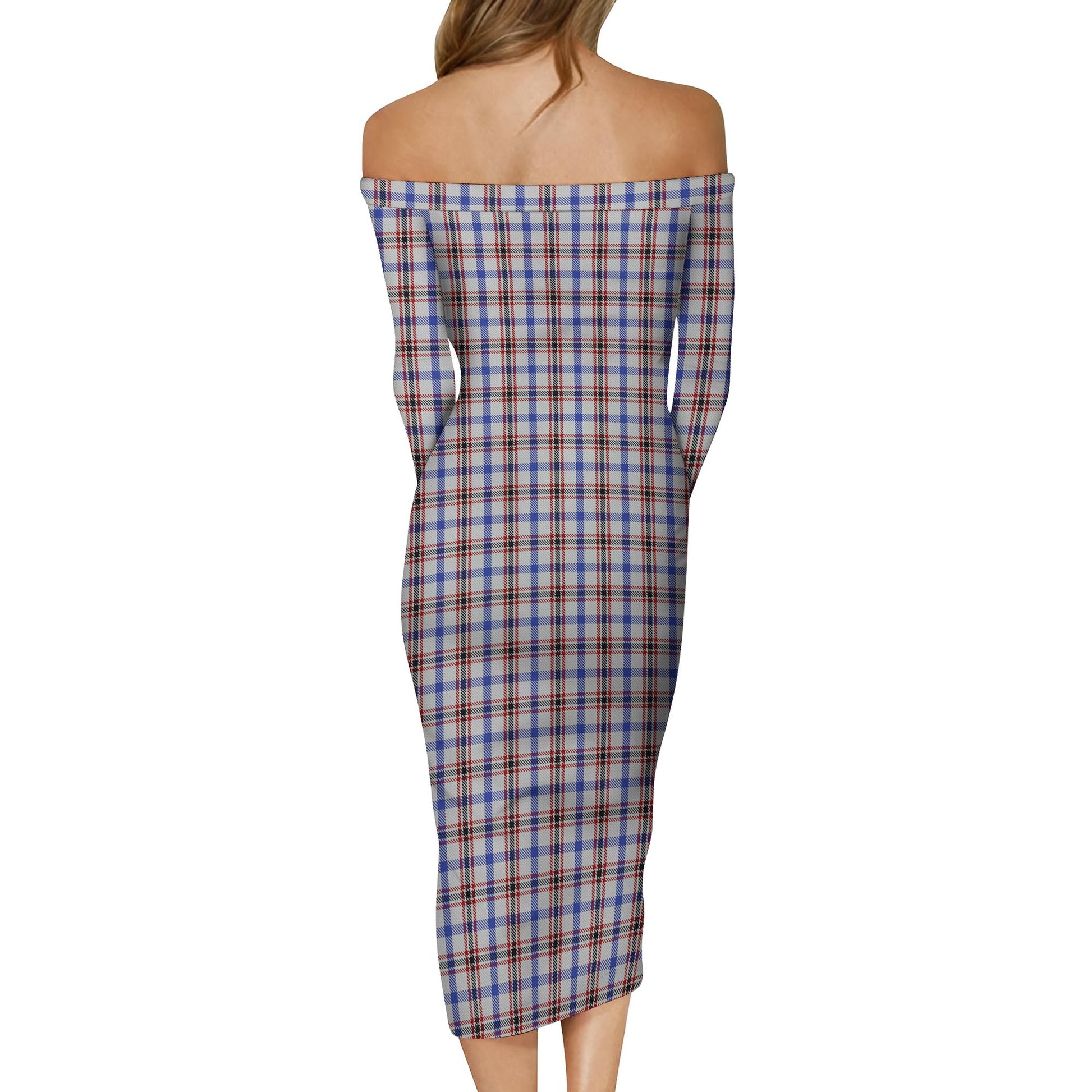 Boswell Tartan Off Shoulder Lady Dress - Tartanvibesclothing