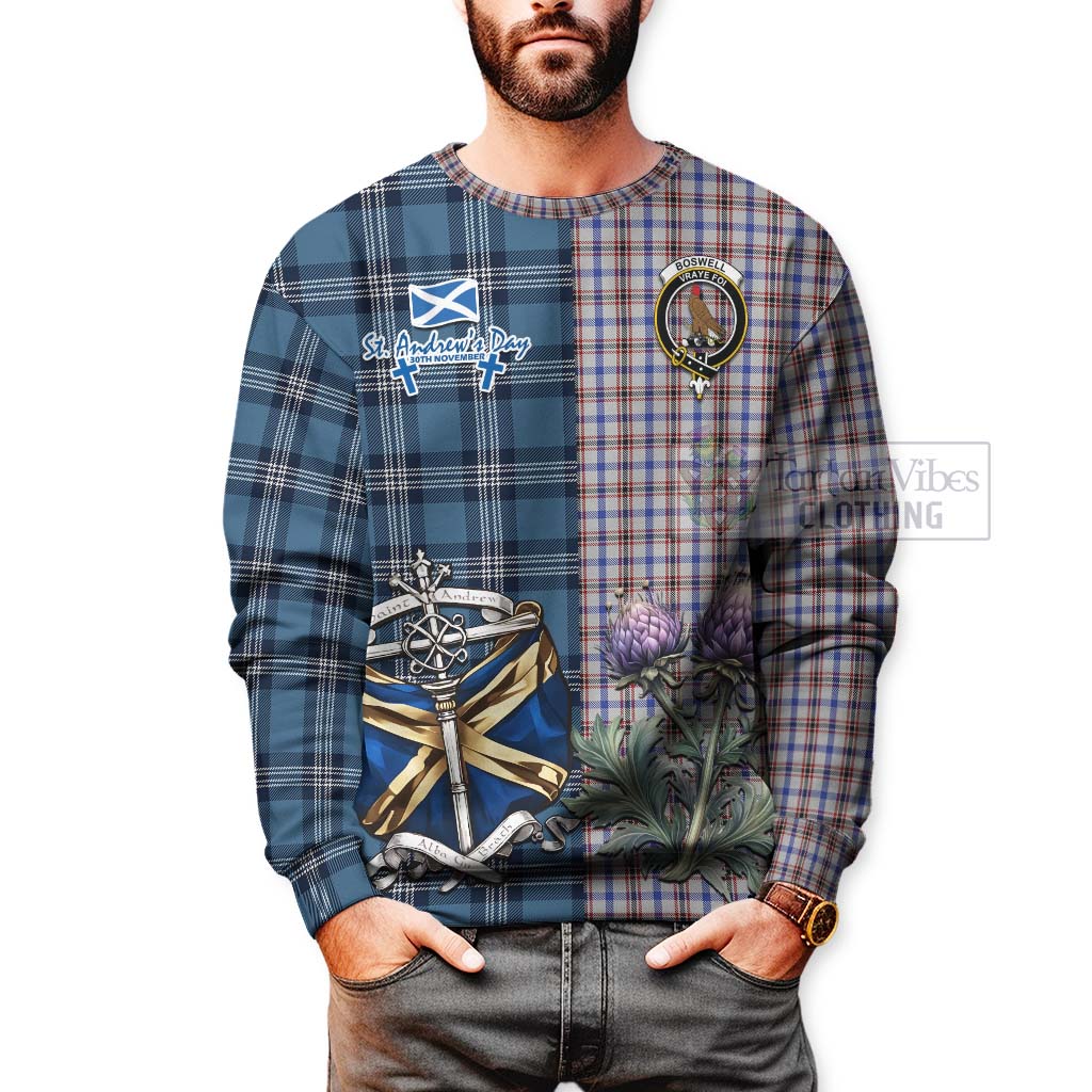 Tartan Vibes Clothing Boswell Tartan Sweatshirt Happy St. Andrew's Day Half Tartan Style