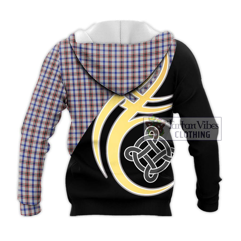 Boswell Tartan Knitted Hoodie with Family Crest and Celtic Symbol Style - Tartan Vibes Clothing