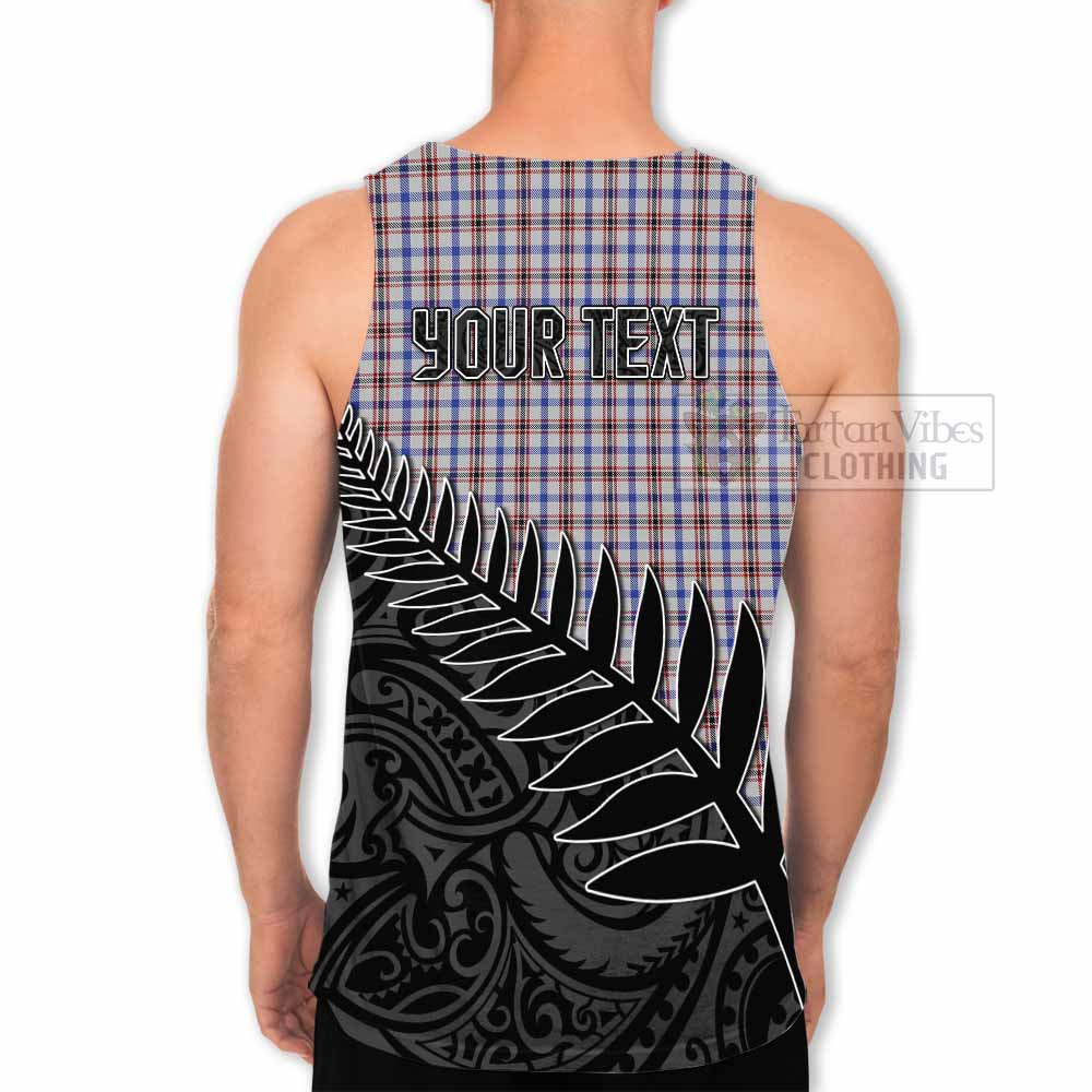 Tartan Vibes Clothing Boswell Crest Tartan Men's Tank Top with New Zealand Silver Fern Half Style