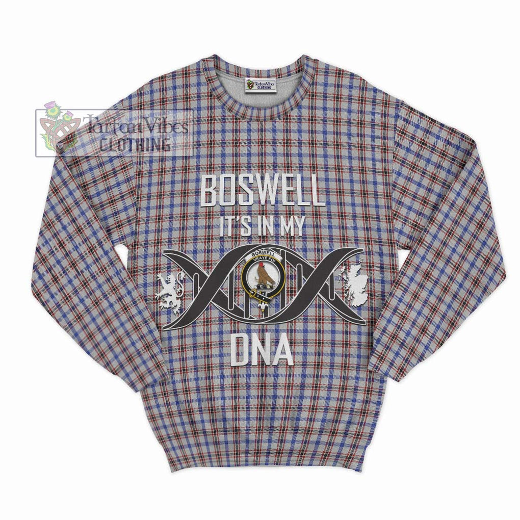 Boswell Tartan Sweatshirt with Family Crest DNA In Me Style - Tartanvibesclothing Shop