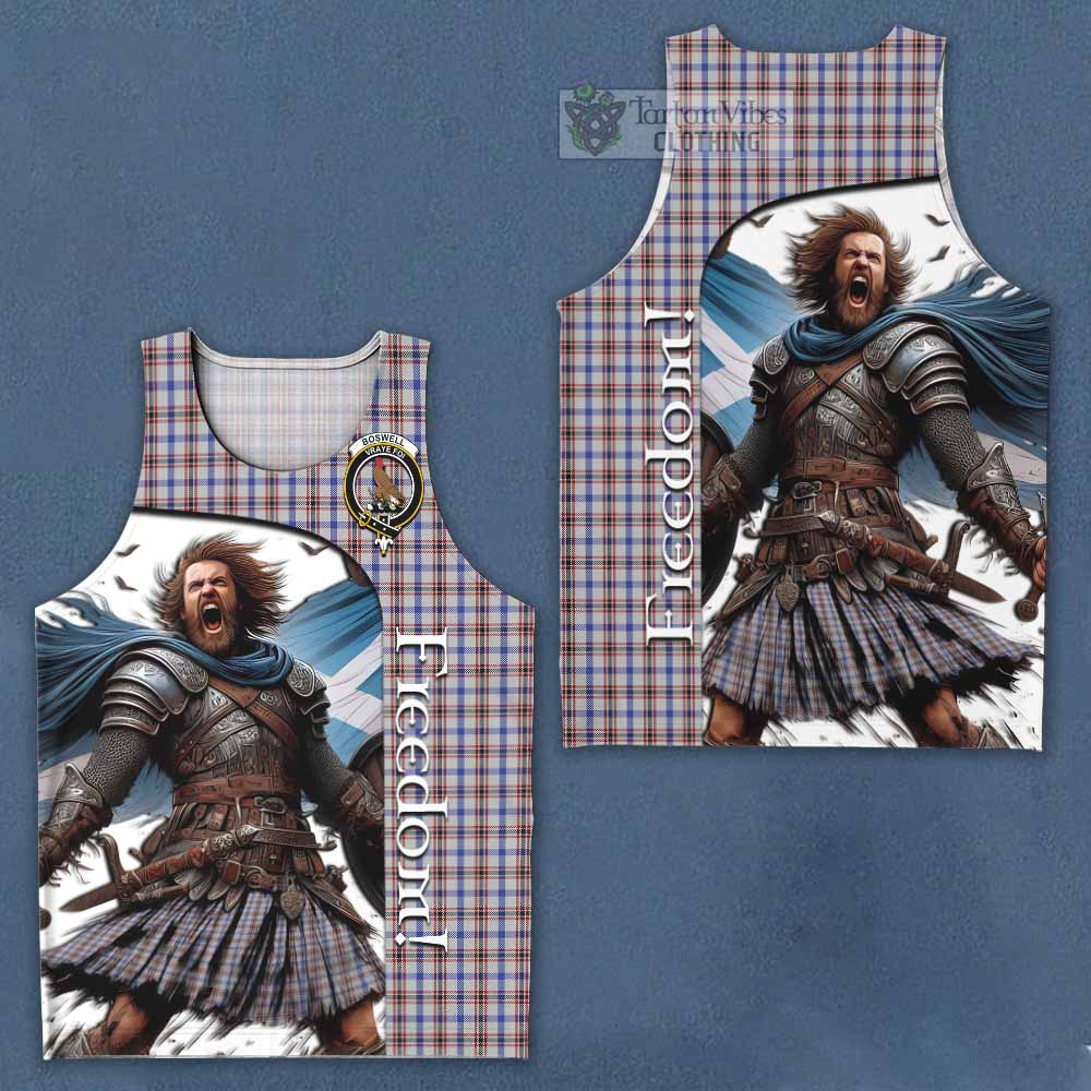 Tartan Vibes Clothing Boswell Crest Tartan Men's Tank Top Inspired by the Freedom of Scottish Warrior