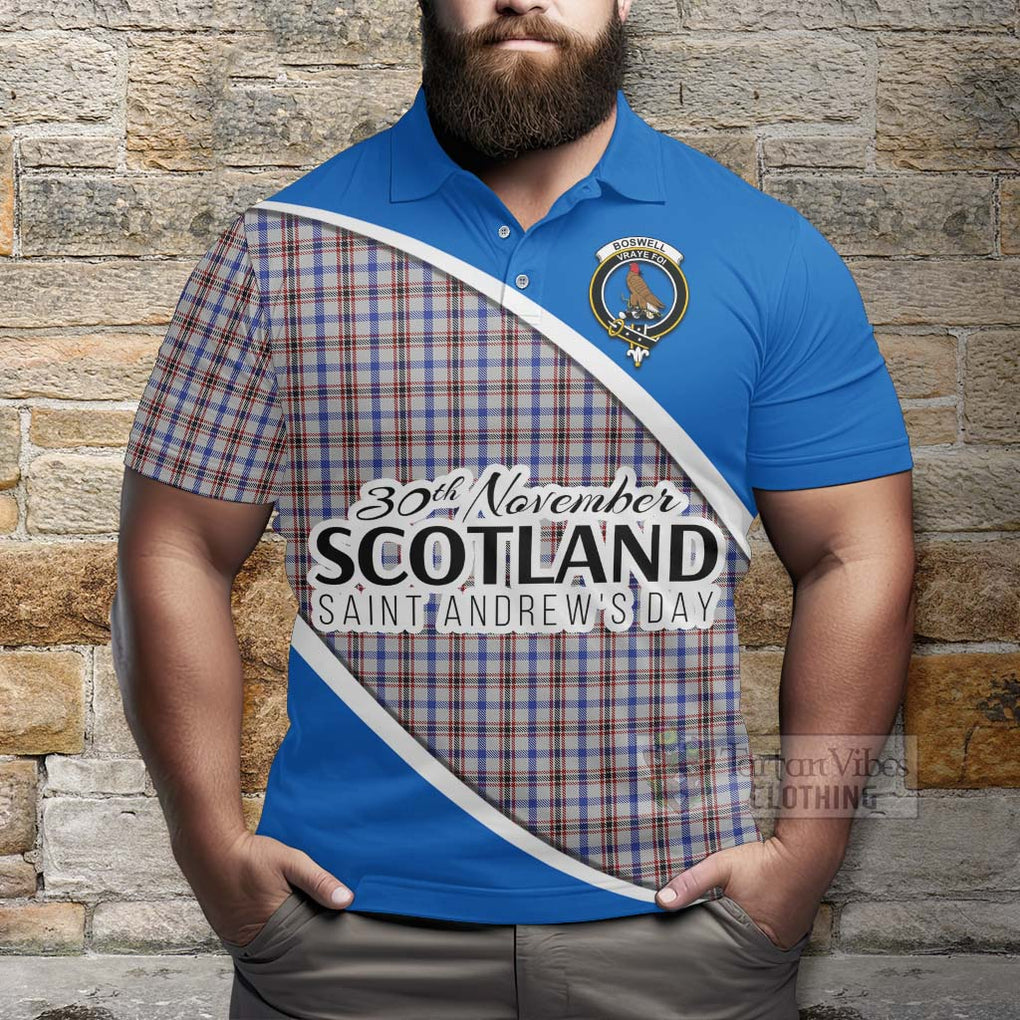 Tartan Vibes Clothing Boswell Family Crest Tartan Polo Shirt Celebrate Saint Andrew's Day in Style