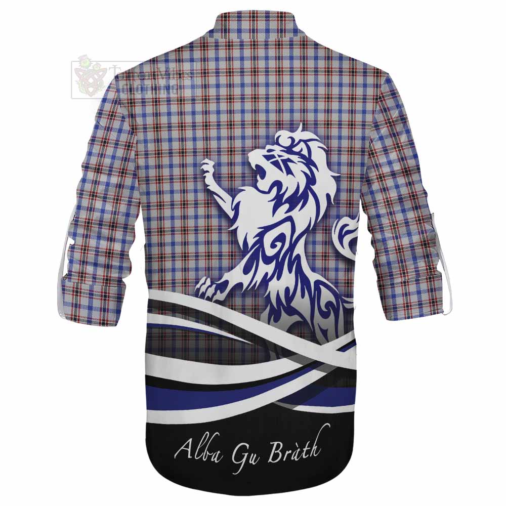 Tartan Vibes Clothing Boswell Tartan Ghillie Kilt Shirt with Alba Gu Brath Regal Lion Emblem