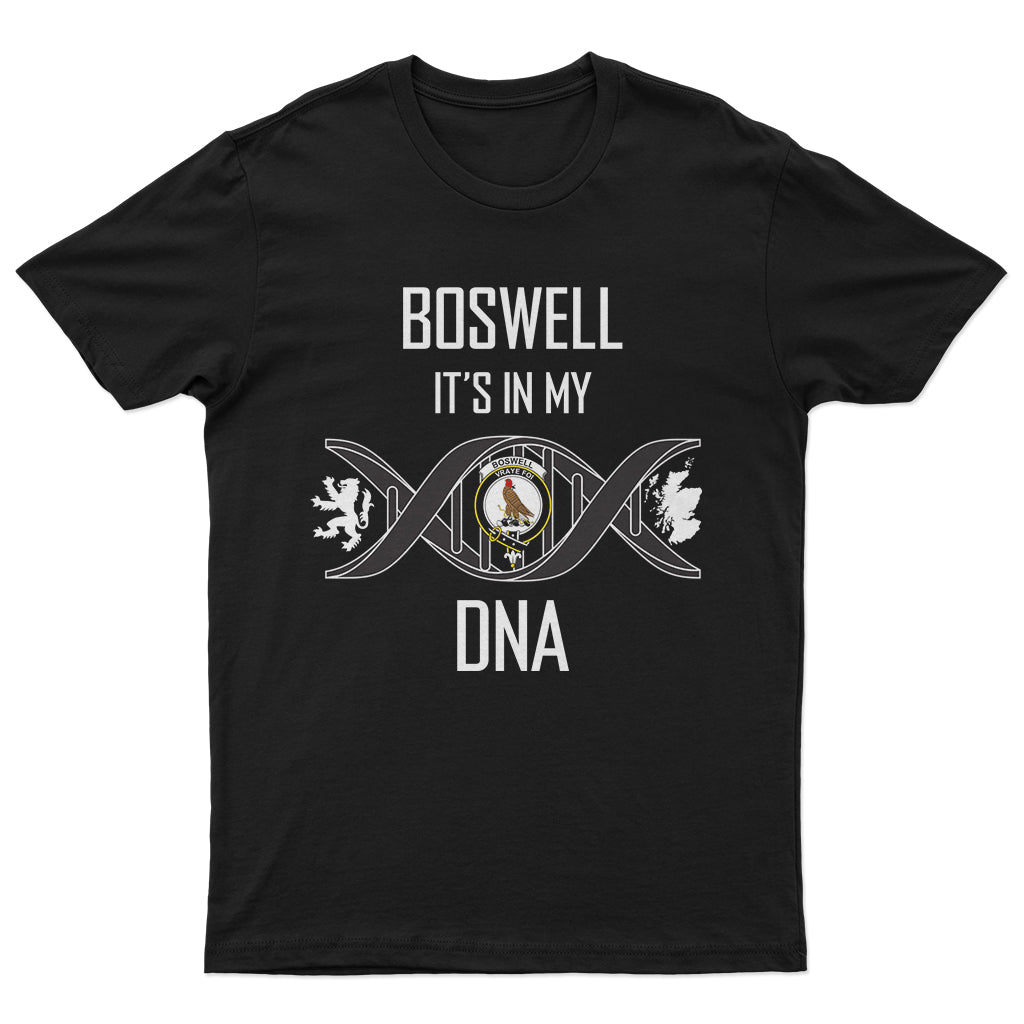 Boswell Family Crest DNA In Me Mens T Shirt - Tartanvibesclothing