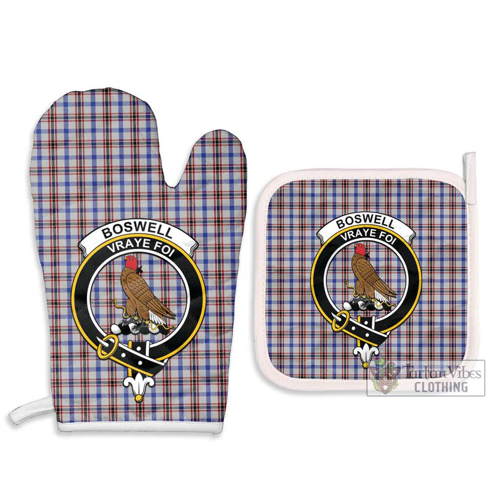 Boswell Tartan Combo Oven Mitt & Pot-Holder with Family Crest Combo 1 Oven Mitt & 2 Pot-Holder White - Tartan Vibes Clothing