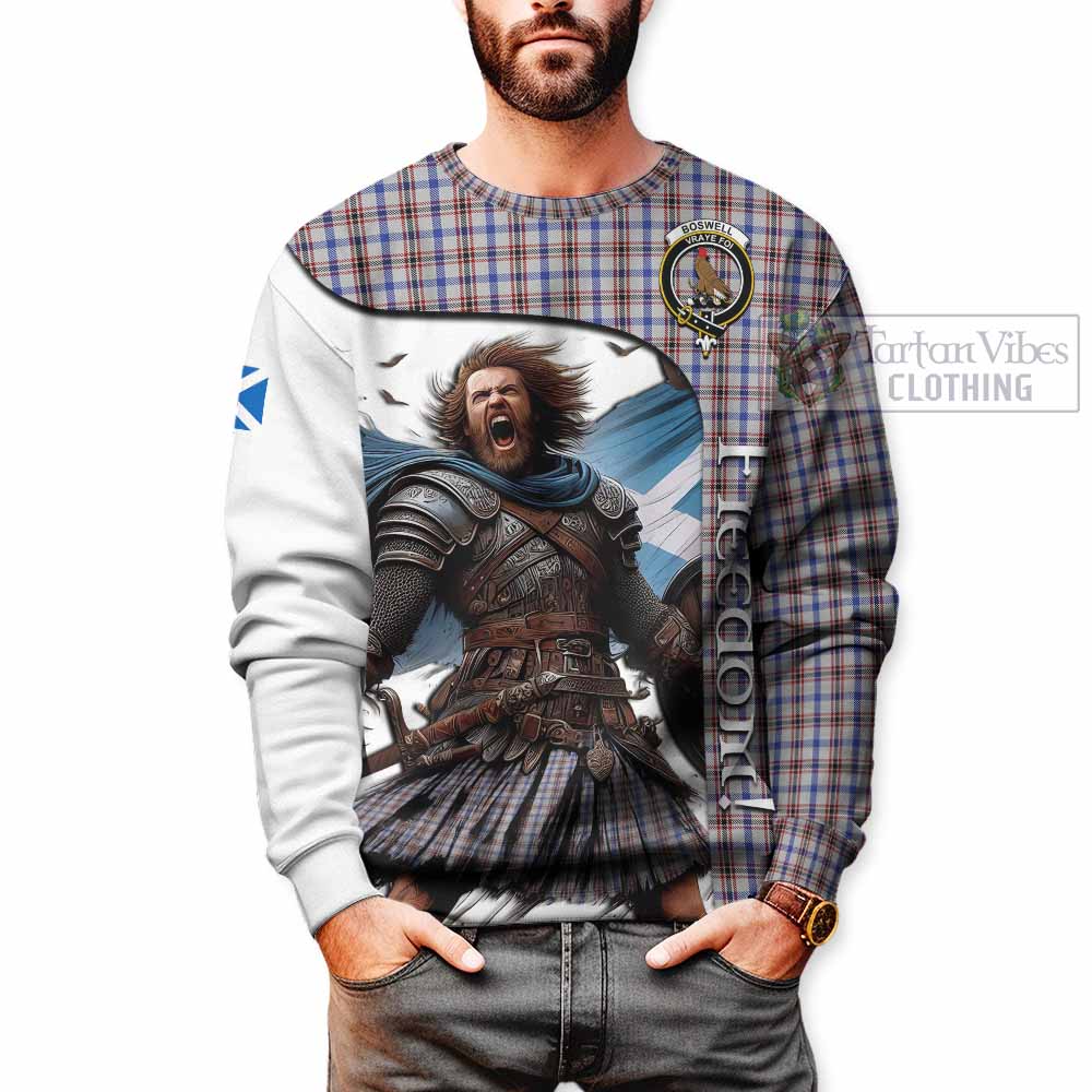 Tartan Vibes Clothing Boswell Crest Tartan Sweatshirt Inspired by the Freedom of Scottish Warrior