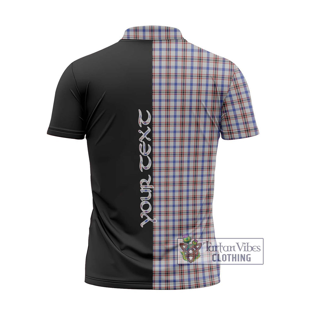 Boswell Tartan Zipper Polo Shirt with Family Crest and Half Of Me Style - Tartanvibesclothing Shop