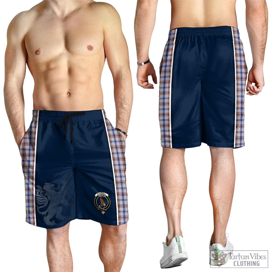 Tartan Vibes Clothing Boswell Tartan Men's Shorts with Family Crest and Lion Rampant Vibes Sport Style