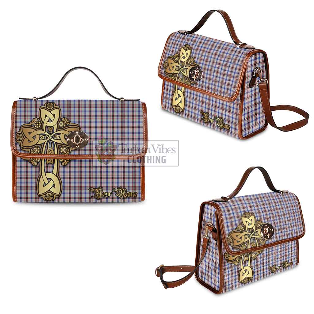 Tartan Vibes Clothing Boswell Tartan Waterproof Canvas Bag Golden Thistle Celtic Cross Style