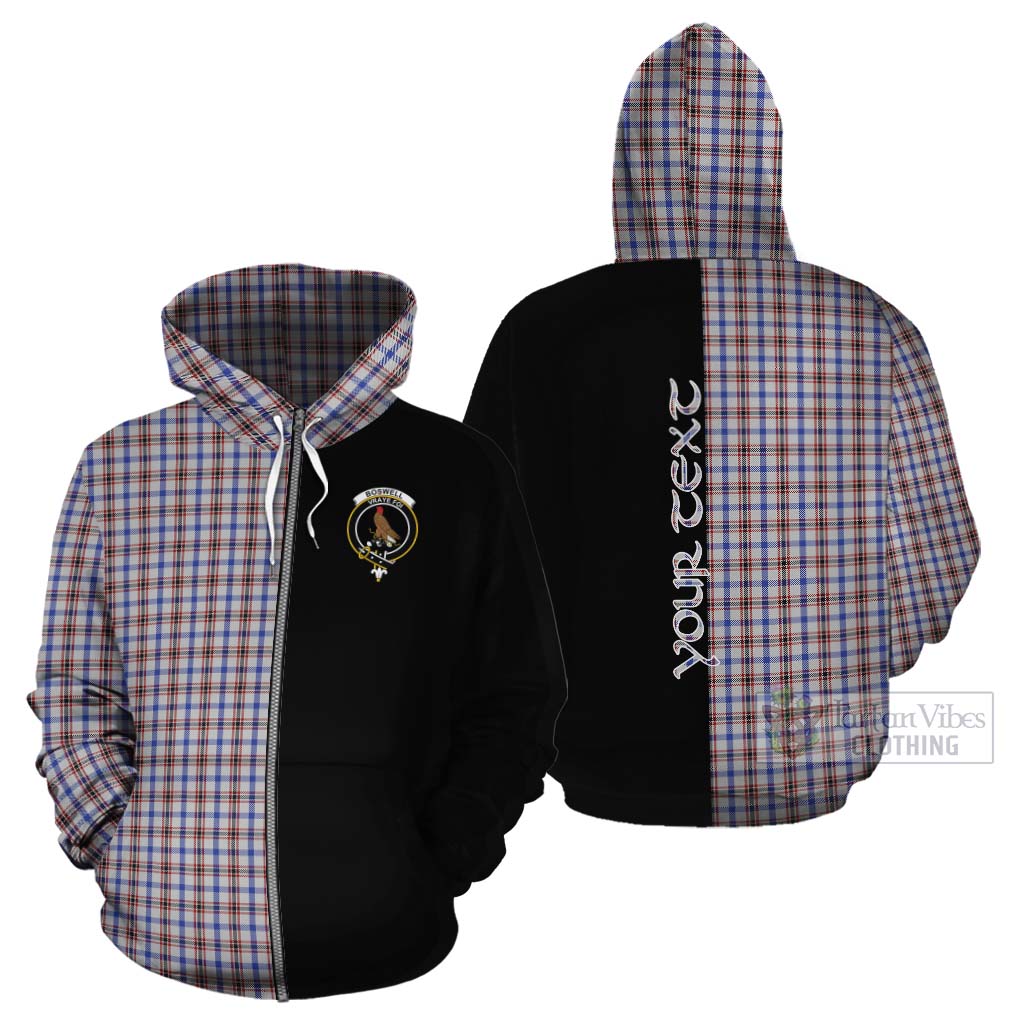 Tartan Vibes Clothing Boswell Tartan Cotton Hoodie with Family Crest and Half Of Me Style