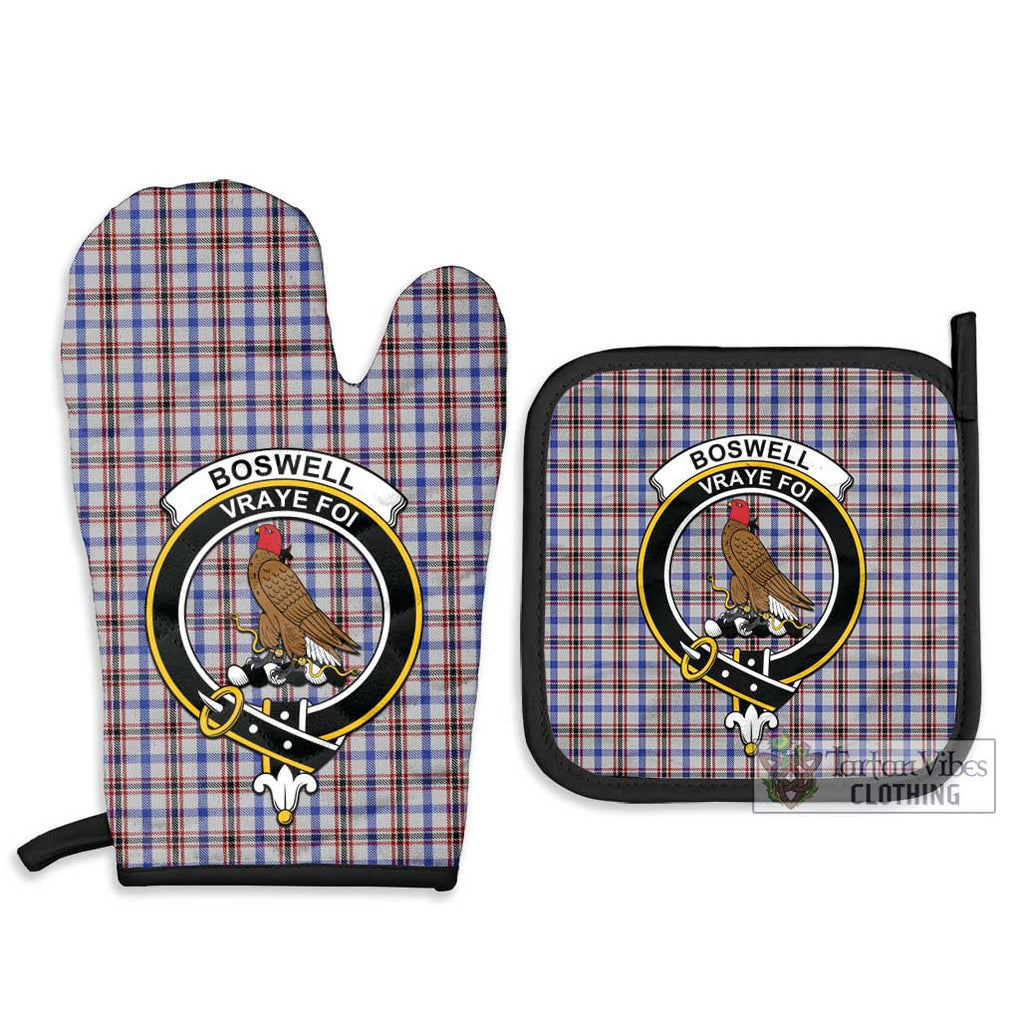 Boswell Tartan Combo Oven Mitt & Pot-Holder with Family Crest Combo 1 Oven Mitt & 2 Pot-Holder Black - Tartan Vibes Clothing