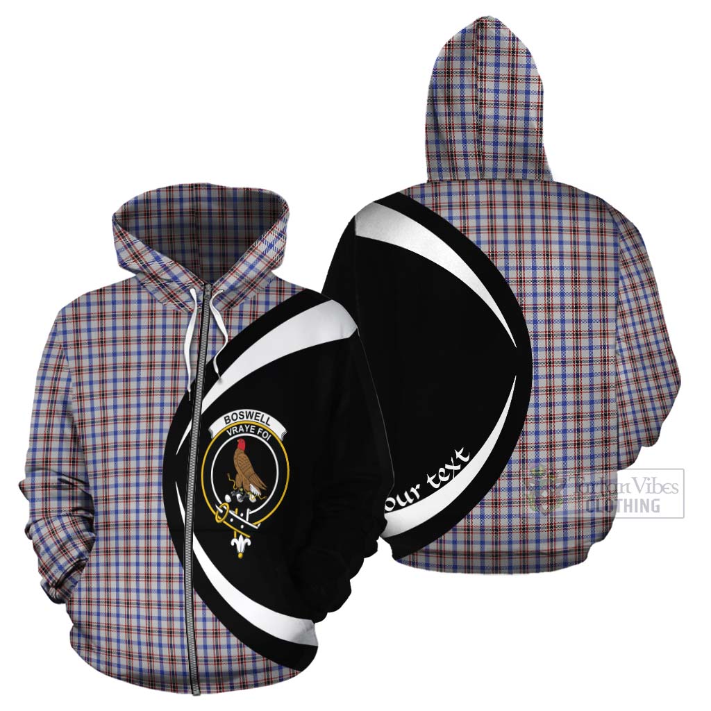 Tartan Vibes Clothing Boswell Tartan Cotton Hoodie with Family Crest Circle Style