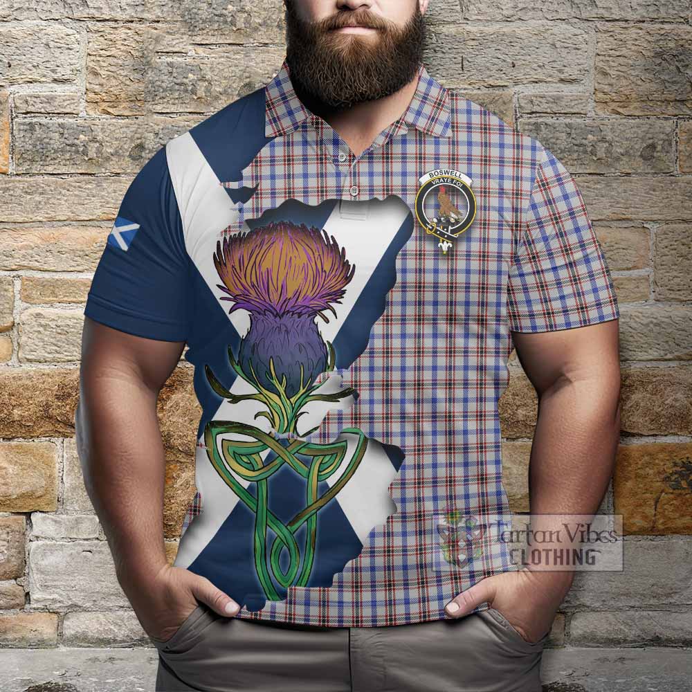 Boswell Tartan Family Crest Polo Shirt Scottish Thistle Celtic Inspired - Tartan Vibes Clothing
