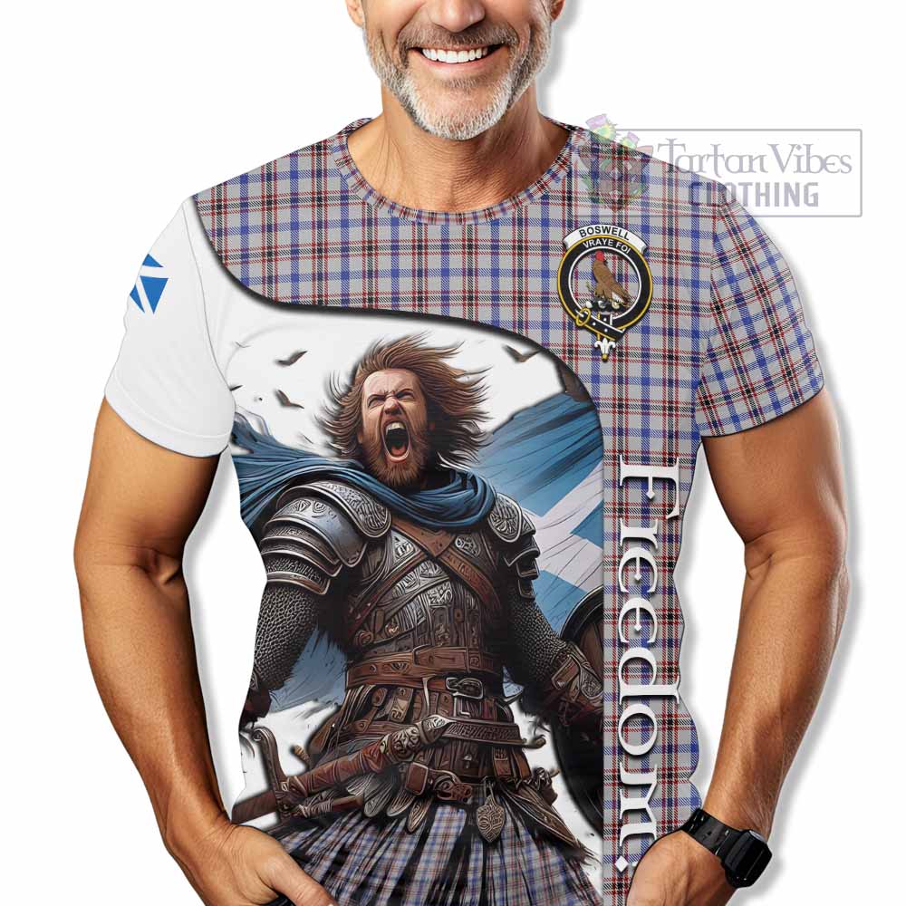 Boswell Crest Tartan T-Shirt Inspired by the Freedom of Scottish Warrior