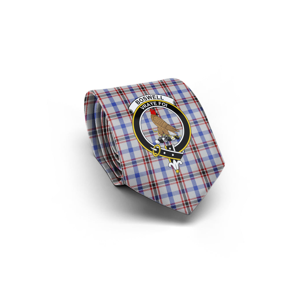 Boswell Tartan Classic Necktie with Family Crest - Tartan Vibes Clothing