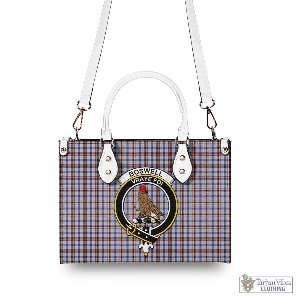 Tartan Vibes Clothing Boswell Tartan Luxury Leather Handbags with Family Crest