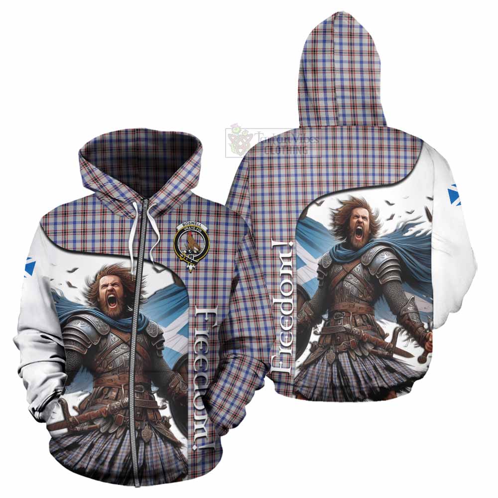 Tartan Vibes Clothing Boswell Crest Tartan Hoodie Inspired by the Freedom of Scottish Warrior