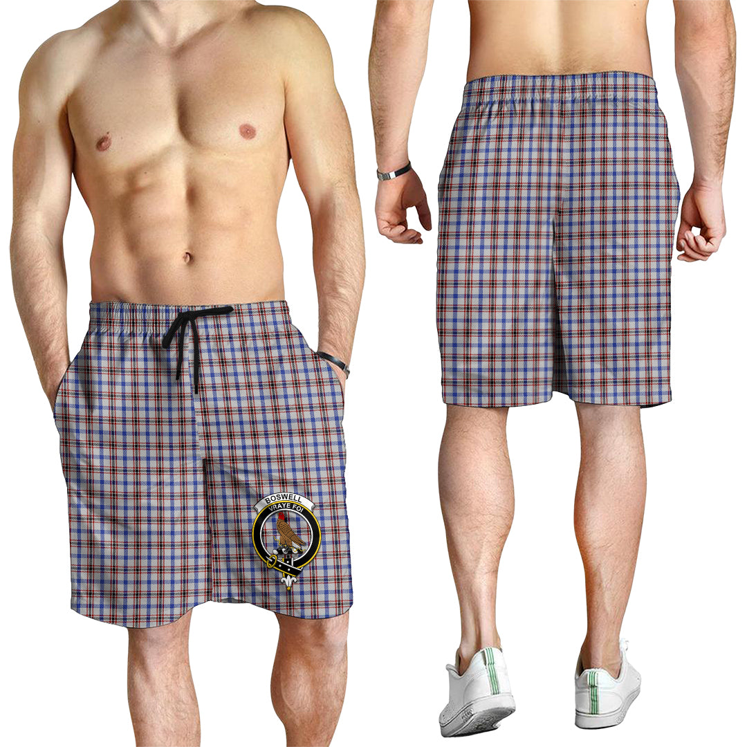 Boswell Tartan Mens Shorts with Family Crest - Tartanvibesclothing