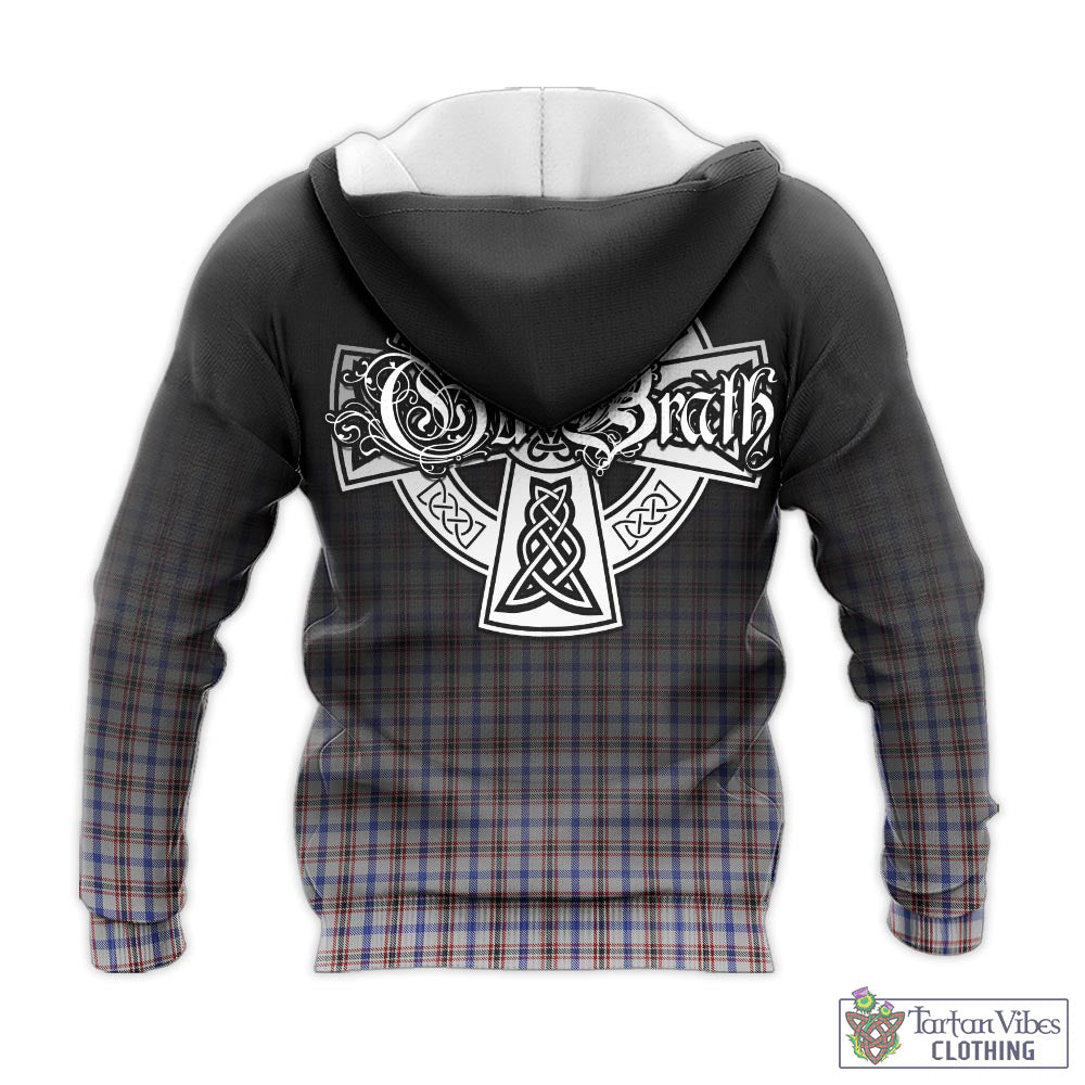 Tartan Vibes Clothing Boswell Tartan Knitted Hoodie Featuring Alba Gu Brath Family Crest Celtic Inspired