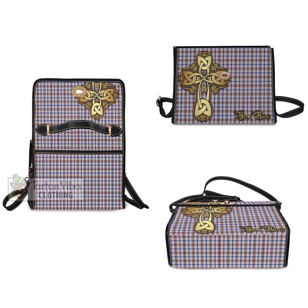 Tartan Vibes Clothing Boswell Tartan Waterproof Canvas Bag Golden Thistle Celtic Cross Style