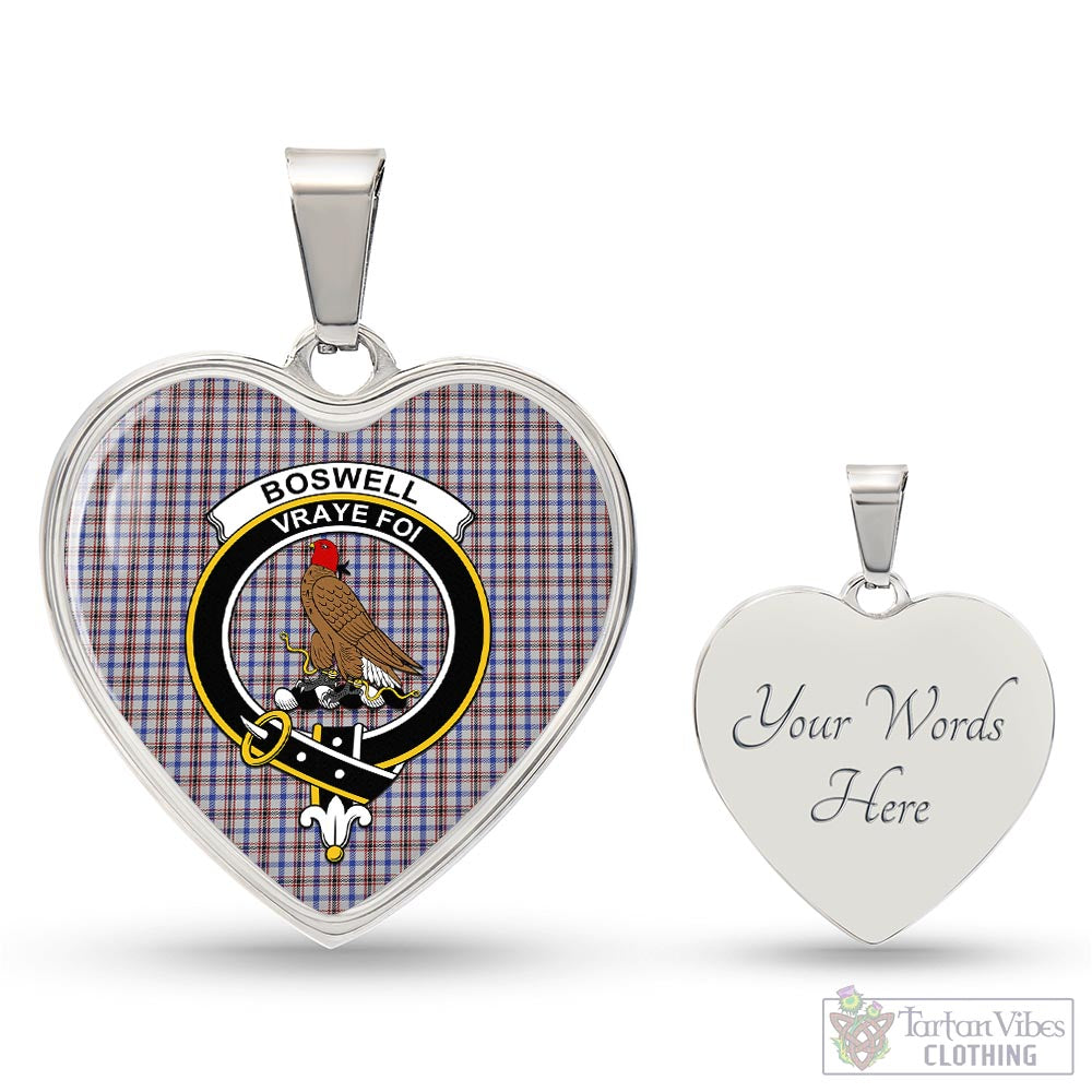 Tartan Vibes Clothing Boswell Tartan Heart Necklace with Family Crest