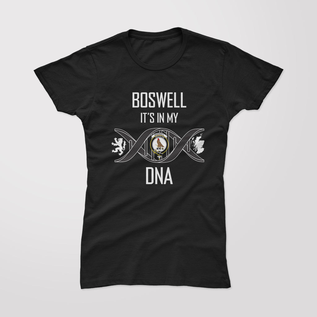 Boswell Family Crest DNA In Me Womens T Shirt - Tartanvibesclothing