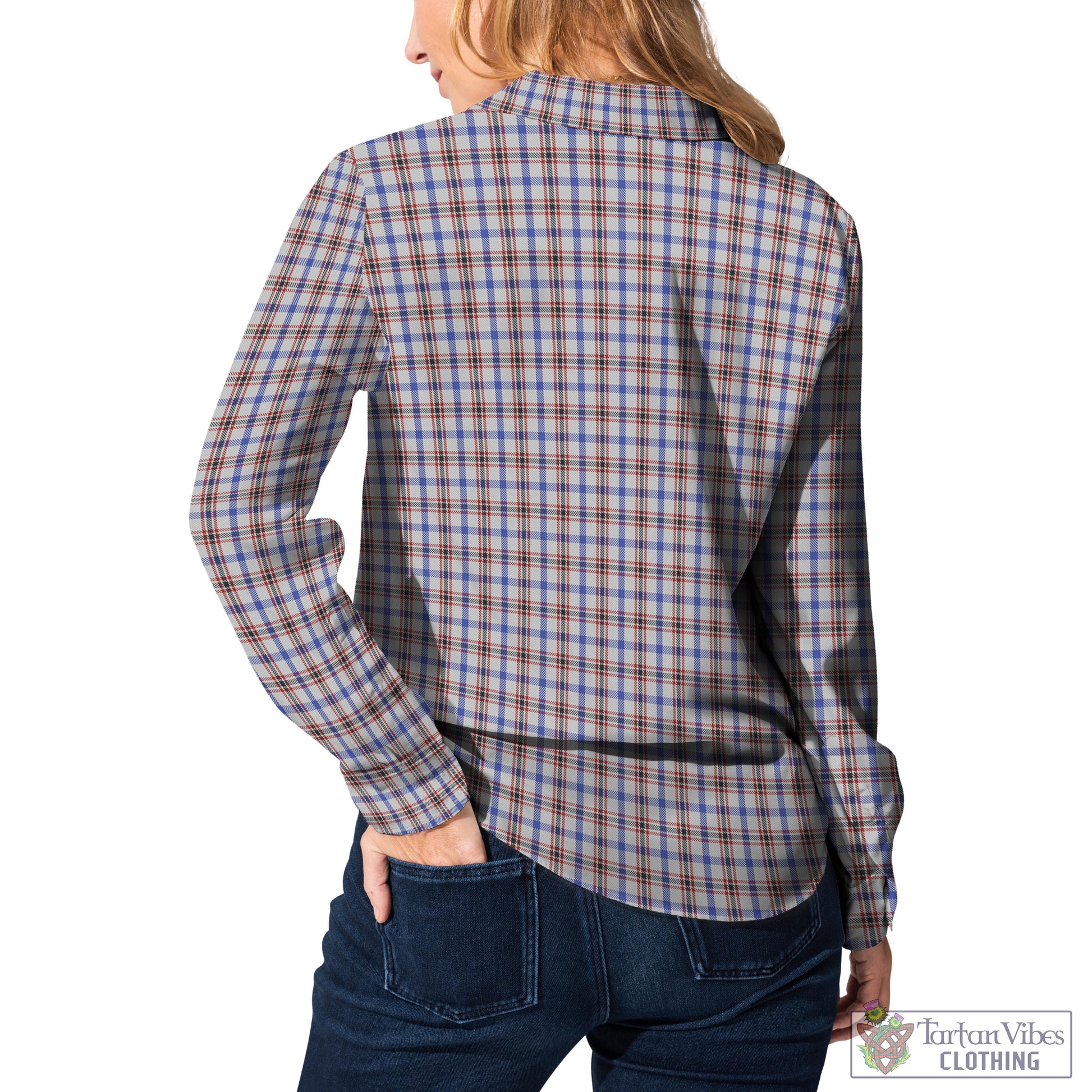 Tartan Vibes Clothing Boswell Tartan Womens Casual Shirt with Family Crest