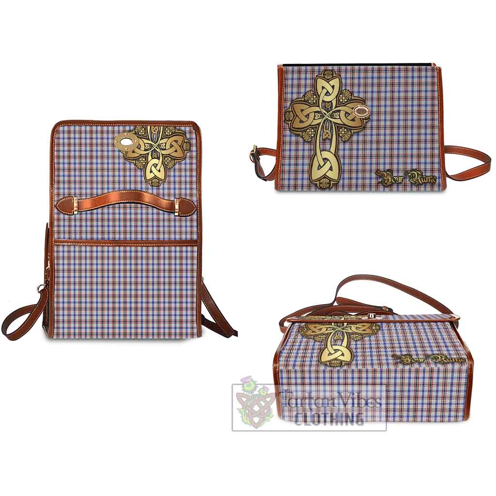 Tartan Vibes Clothing Boswell Tartan Waterproof Canvas Bag Golden Thistle Celtic Cross Style