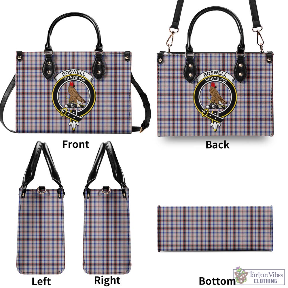 Tartan Vibes Clothing Boswell Tartan Luxury Leather Handbags with Family Crest