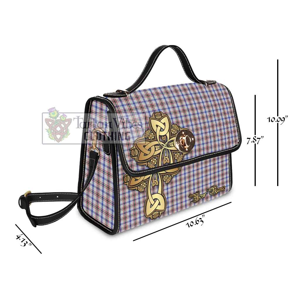 Tartan Vibes Clothing Boswell Tartan Waterproof Canvas Bag Golden Thistle Celtic Cross Style