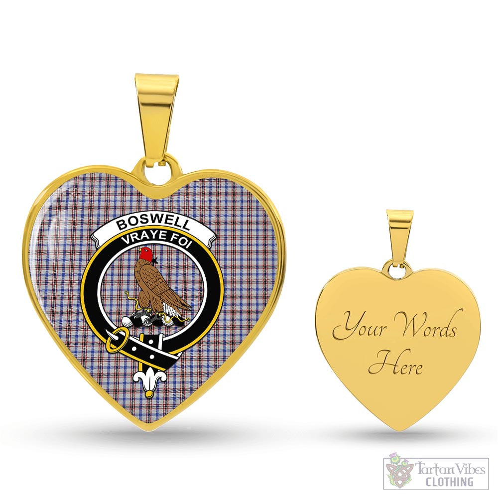 Tartan Vibes Clothing Boswell Tartan Heart Necklace with Family Crest