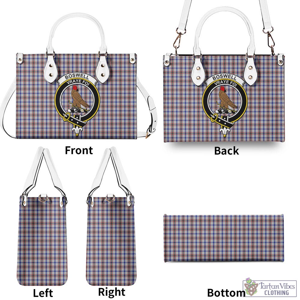 Tartan Vibes Clothing Boswell Tartan Luxury Leather Handbags with Family Crest