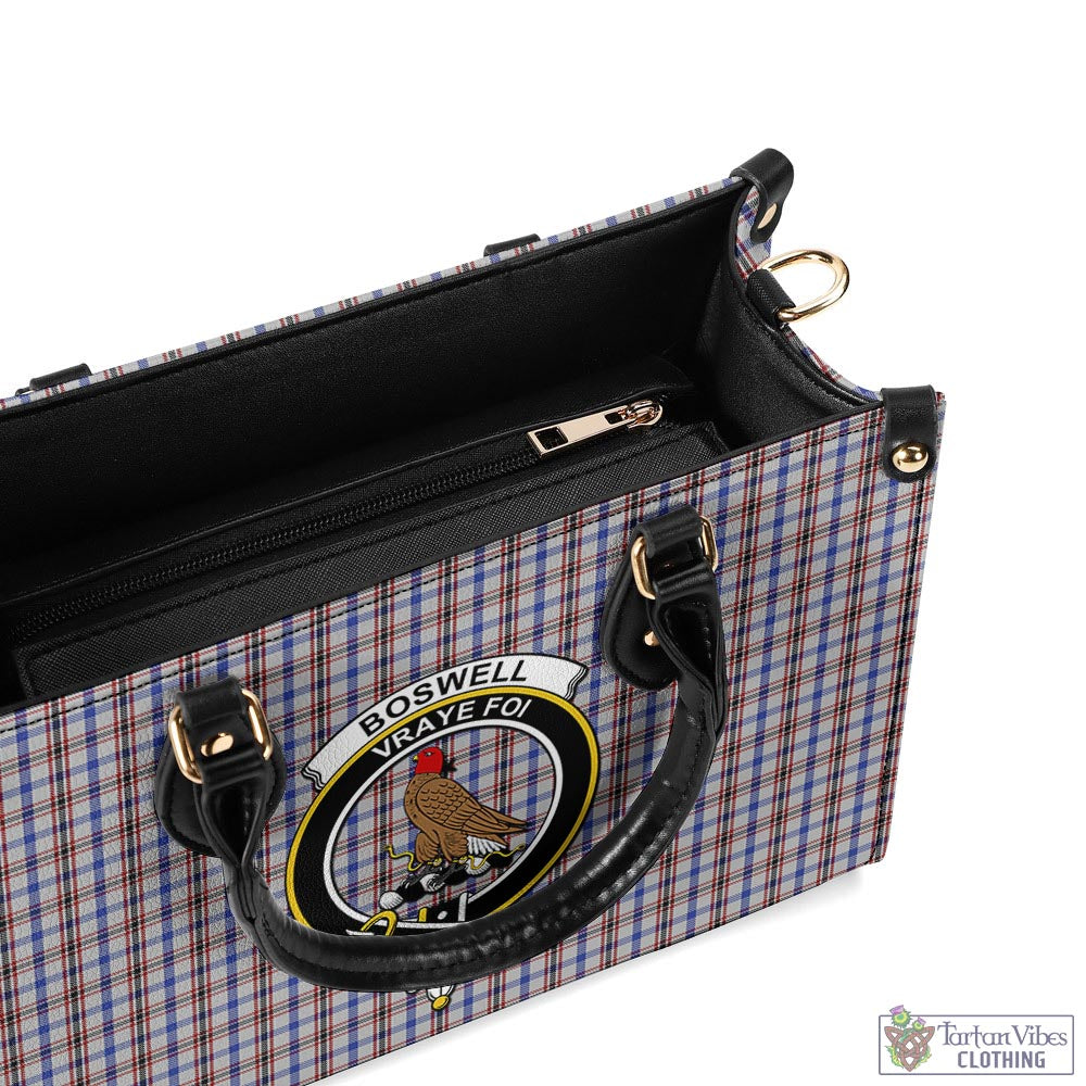 Tartan Vibes Clothing Boswell Tartan Luxury Leather Handbags with Family Crest