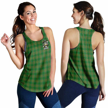 Boulger Irish Clan Tartan Women's Racerback Tanks with Coat of Arms