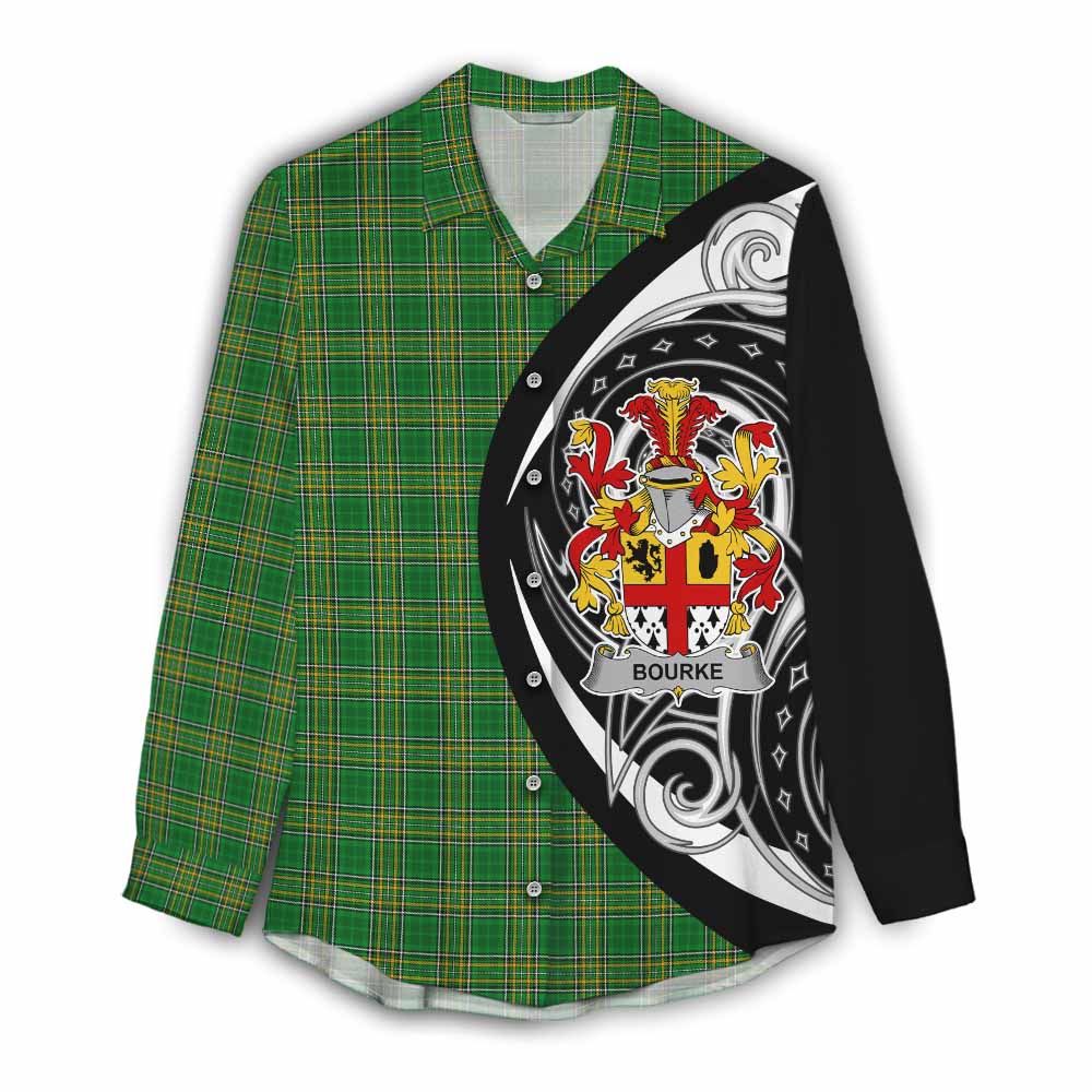 Bourke Irish Clan Women's Casual Shirt Celtic Circle Style Female - Tartan Vibes Clothing