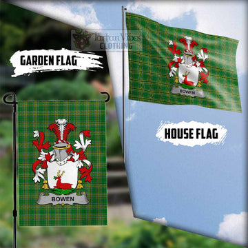 Bowen Irish Clan Tartan Flag with Coat of Arms